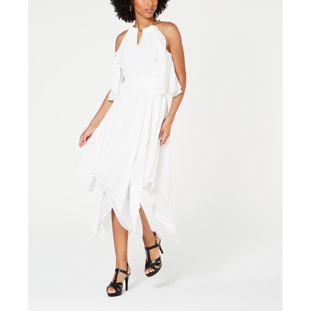 Thalia Sodi Womens Chain-Neck Maxi Dress, White, Size Medium by Vanessa Jane