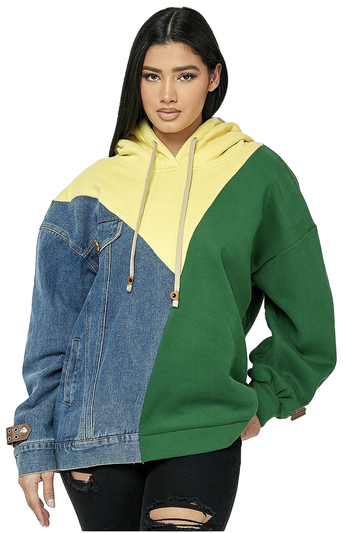 Denim Sweatershirt Hoodie by The House of Stylez