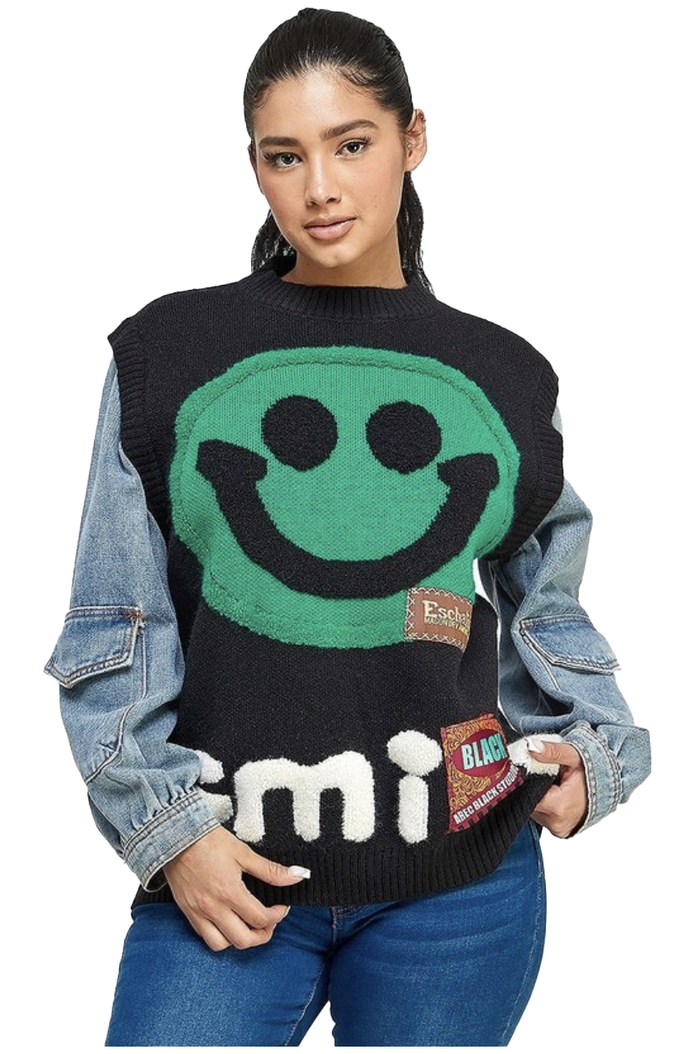 Denim Sweater Top by The House of Stylez