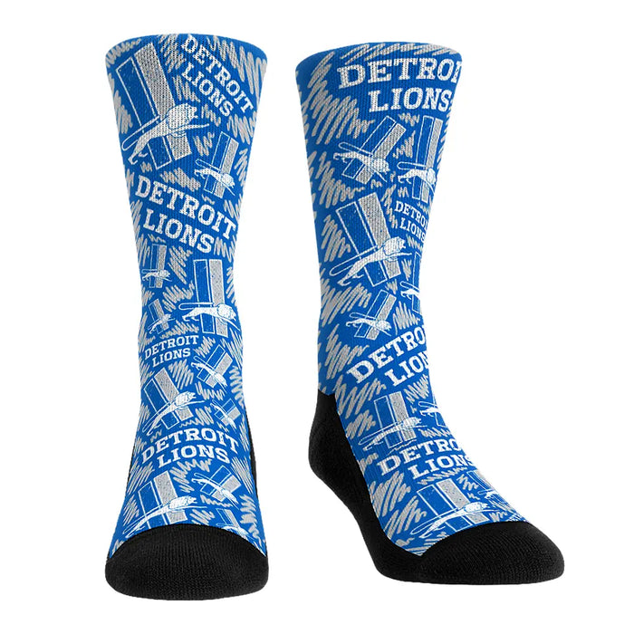 Detroit Lions - Throwback Logo Sketch by Rock 'Em Socks