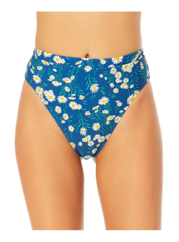 California Sunshine Blue Stretch High-Leg Lined Moderate Bikini, Size Small by Vanessa Jane