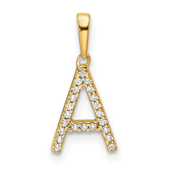 Diamond Initials 14k Gold Pendants by Fine Color Jewels