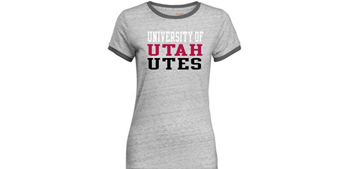 University of Utah Utes Women’s Ringer Tee, Size XL by Vanessa Jane