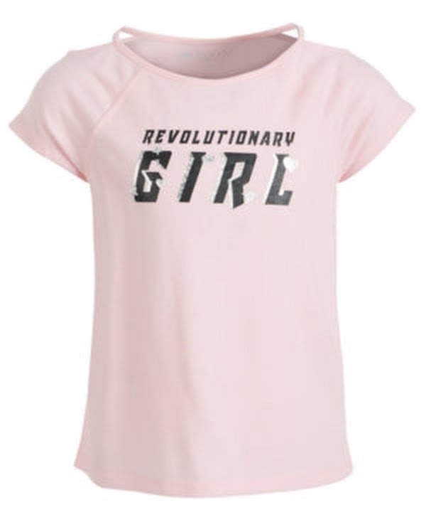 Ideology Girls Graphic-Print Cutout-Sleeve T-Shirt by Vanessa Jane
