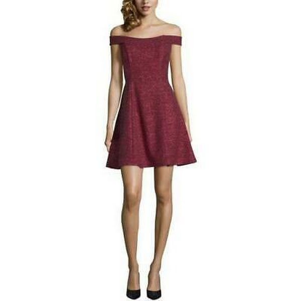 Betsy & Adam Women's Off-The-Shoulder Glitter Dress, Size 12 by Vanessa Jane