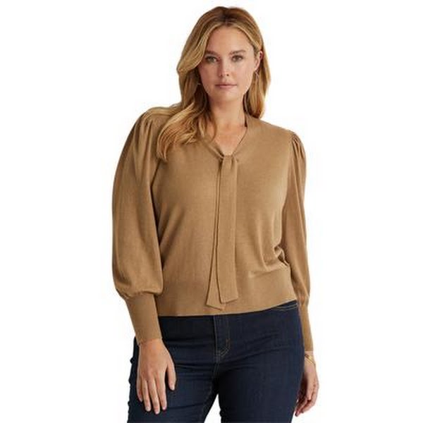 Lauren Ralph Lauren Self-Tie Puffed Sleeve Top by Vanessa Jane