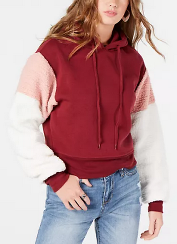 Self Esteem Juniors Faux Fur-Sleeve Sweatshirt, Medium by Vanessa Jane