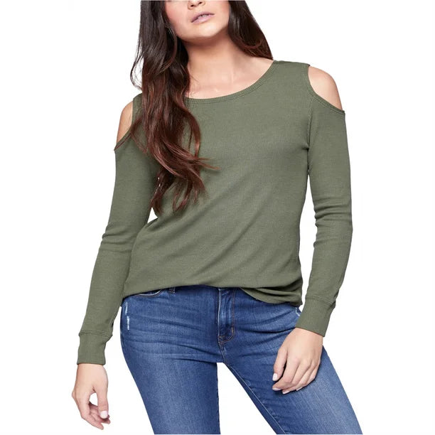 Sanctuary Womens Cold Shoulder, Green, Size Medium by Vanessa Jane