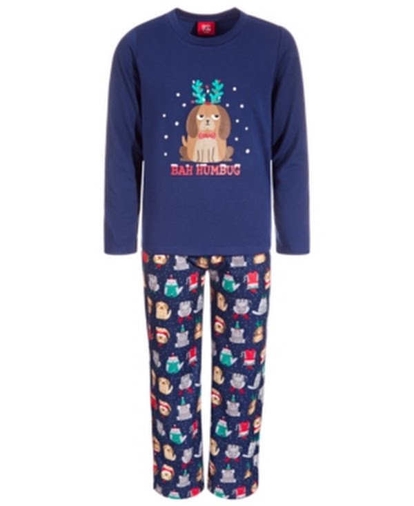 Family Pajamas Kids Matching 2 Pieces Bah Humbug Pajama Set by Vanessa Jane