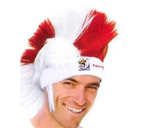 England World Cup Soccer Mohawk Wig 25-Count Case Pack – Official FIFA Licensed Retro Fan Gear by Price Is Right Miami