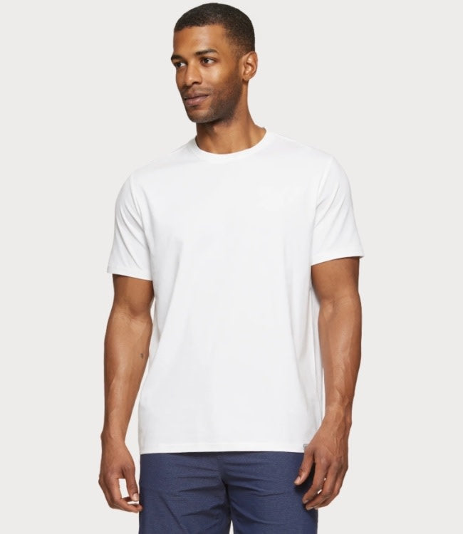 Essential Stretch SS Comfort Crewneck - White by Boutique 23