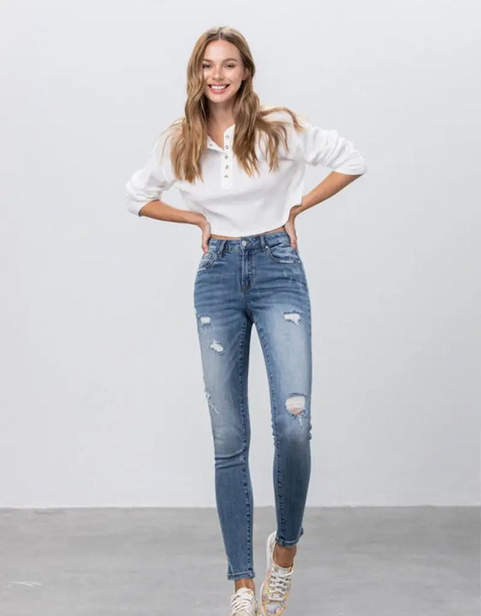 Everyday Mid Rise Ankle Skinny Jeans by Boutique 23