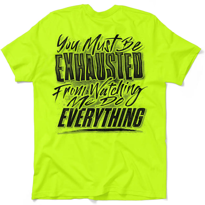 Exhausted - Safety Yellow T-Shirt by Armed American Supply