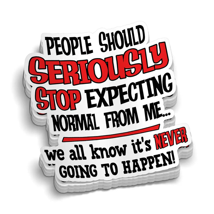 Expecting Normal Hard Hat Decal by Armed American Supply