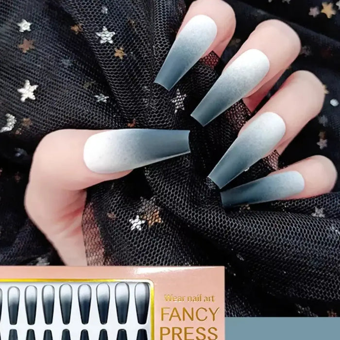 Extra Long Full Cover Coffin Press on Nails by Duma Mbili LLC