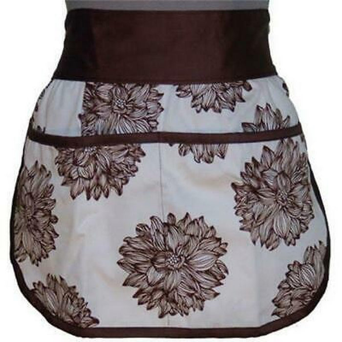 A Greener Kitchen AP010 Girls Organic Cotton Half Apron ? Evelyn Chocolate Brown by Vanessa Jane