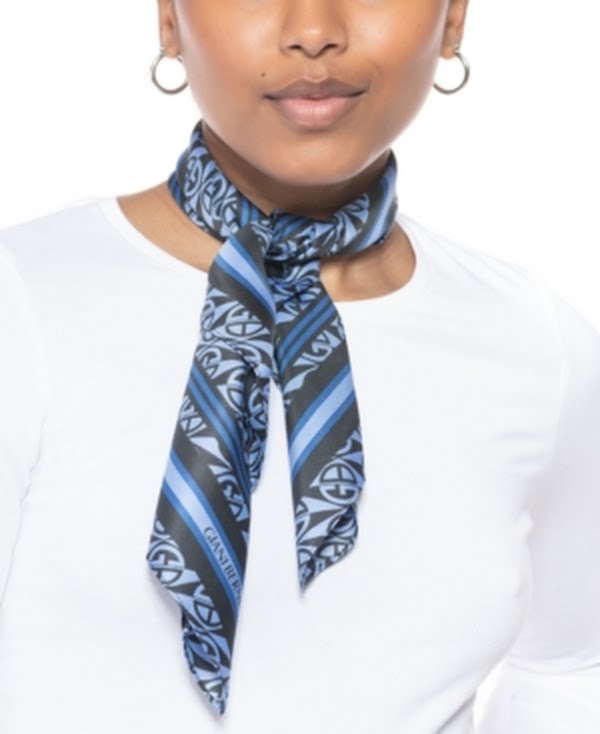 Giani Bernini Logo Diamond Printed Bandana Scarf, Blue, Os by Vanessa Jane