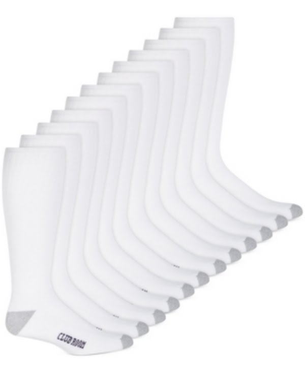 Club Room Mens Over the Calf Socks – 12-Pack, White, Size 7–12 by Vanessa Jane
