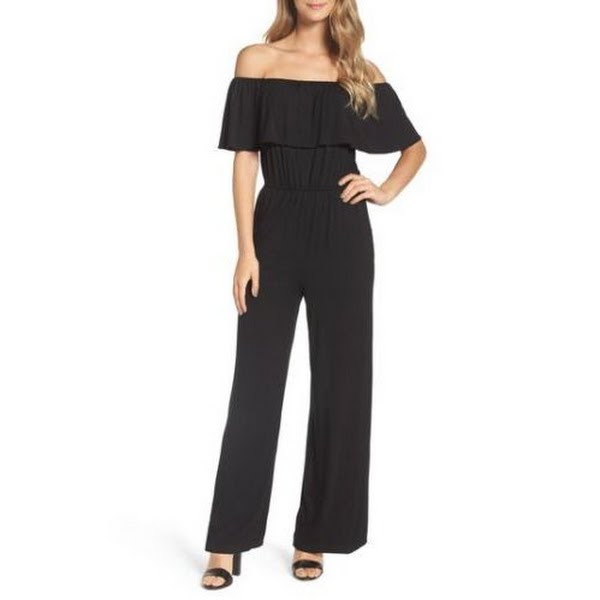 BB Dakota Women's Niko Off The Shoulder Jumpsuit, Black, X-Small by Vanessa Jane