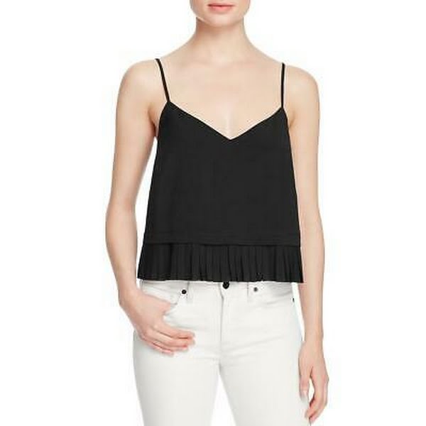 French Connection Womens Polly Pleated V-Neck Blouse, Medium by Vanessa Jane