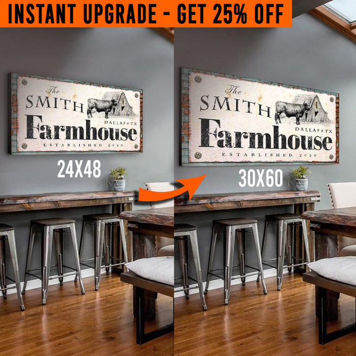 Upgrade Your 48x24 Inches 'Rustic Farmhouse' (Style 2) Canvas To 60x30 Inches by Tailored Canvases