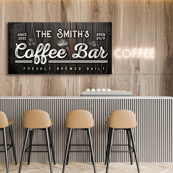 Family Coffee Bar Sign by Tailored Canvases
