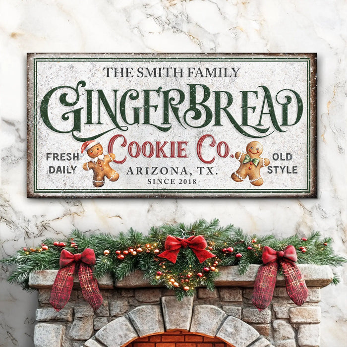 Family Gingerbread Bakery Christmas Sign II by Tailored Canvases