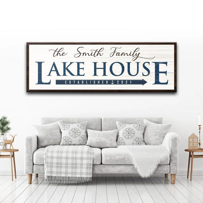 Family Lake House Arrow Sign III by Tailored Canvases
