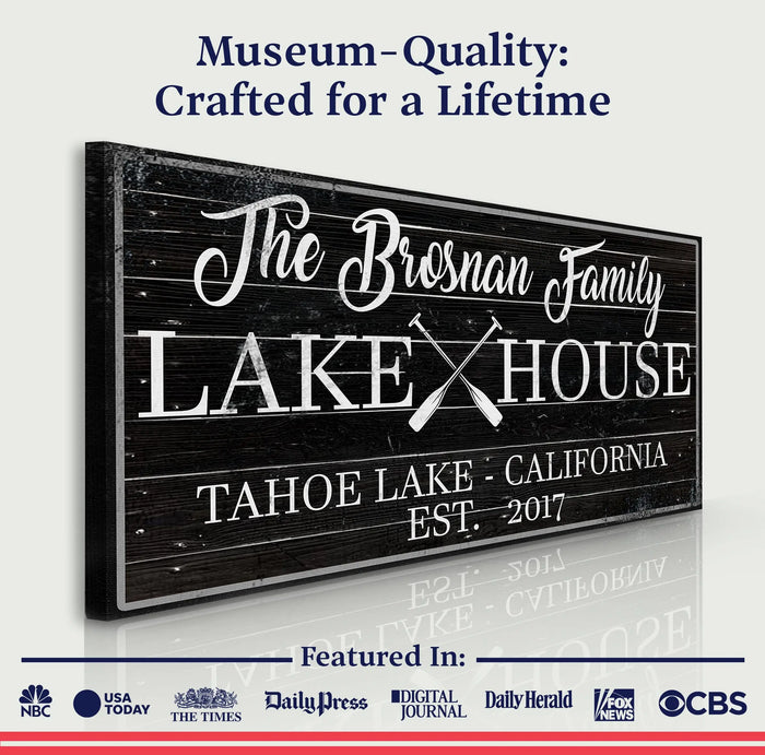 Family Lake House Paddle Sign II by Tailored Canvases
