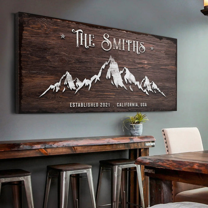 Family Mountain Home Sign II by Tailored Canvases