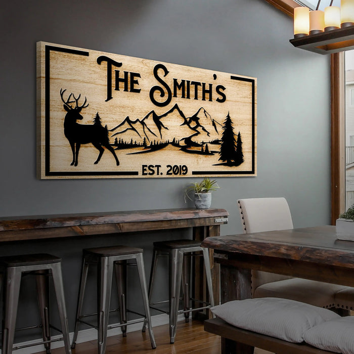 Family Mountain Sign by Tailored Canvases