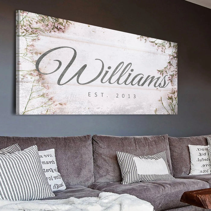 Family Name Sign by Tailored Canvases