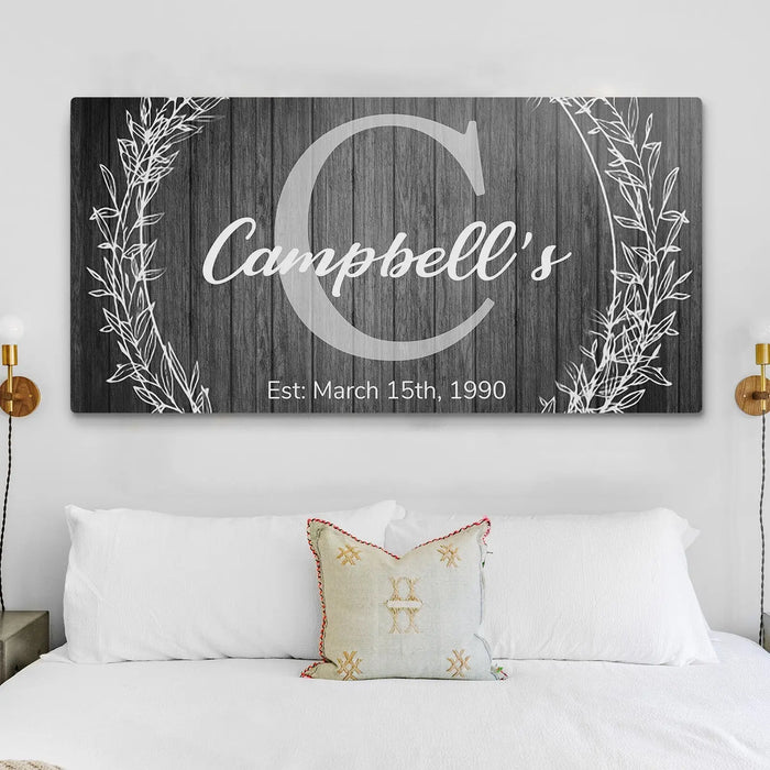 Family Name Sign - Monogram Sign by Tailored Canvases