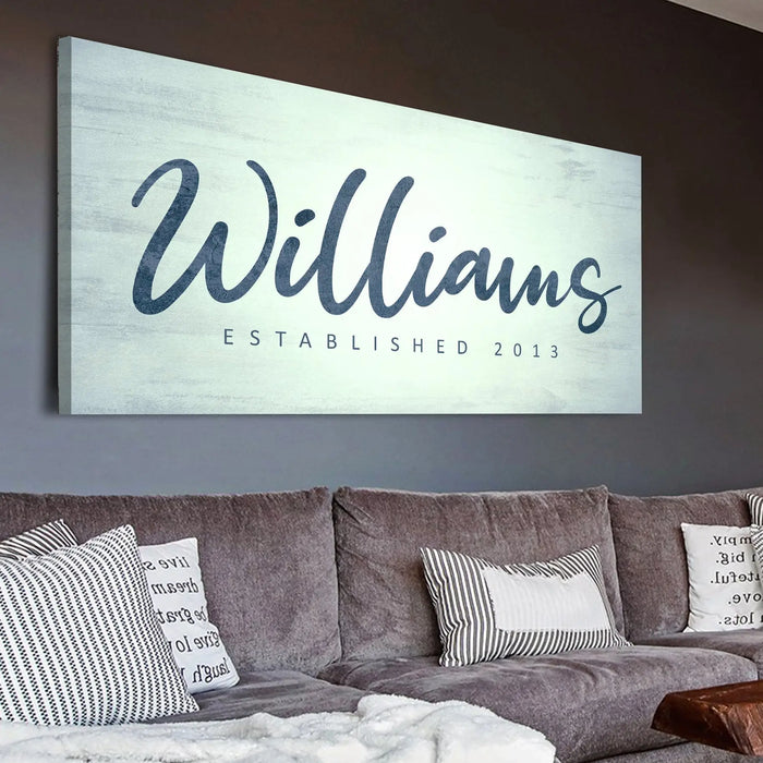 Family Name Sign V by Tailored Canvases