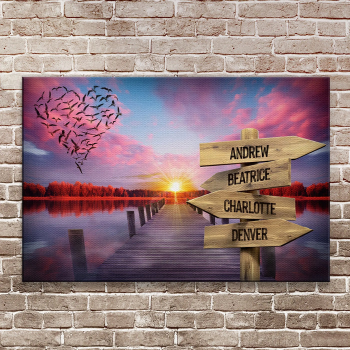 Family Name Sunset Sign by Tailored Canvases