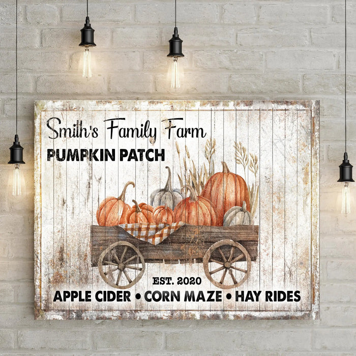 Family Pick Your Own Pumpkin Patch Sign II by Tailored Canvases