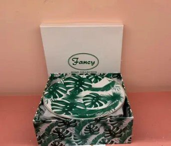 Fancy Home Collection Leaf Dessert Plates, White/Green, Set of 6 by Price Is Right Miami
