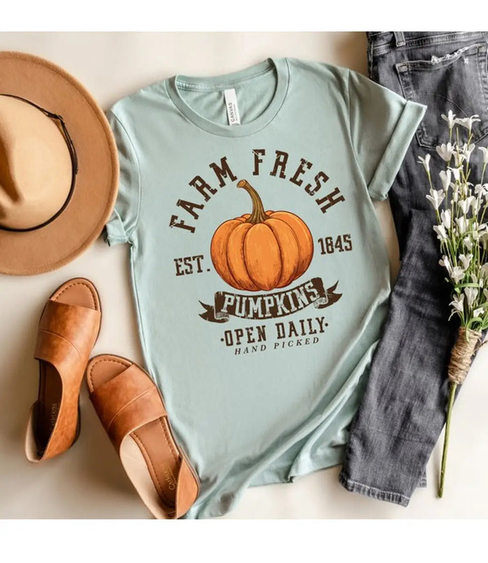 Farm Fresh Open Daily Graphic Tee - Seafoam by Boutique 23
