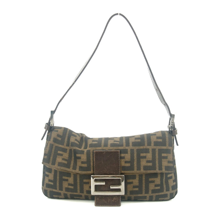 Fendi Brown Baguette Zucca Canvas Shoulder Bag #9217 by Bolt Boutique