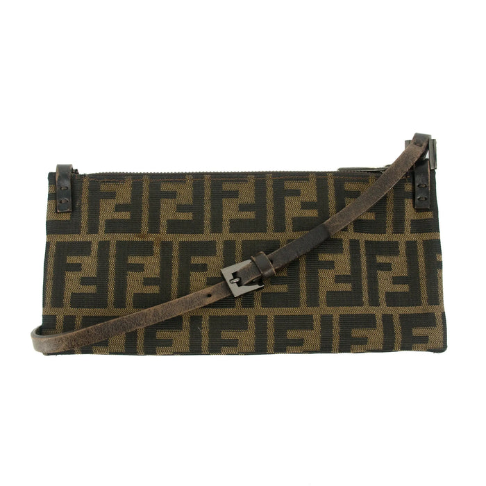 Fendi Canvas Brown Pochette Crossbody Bag #5256 by Bolt Boutique
