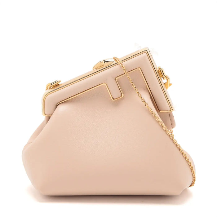 Fendi Poudre Leather Renew First Petite Leather Crossbody bag Pink - #2877 by Bolt Boutique