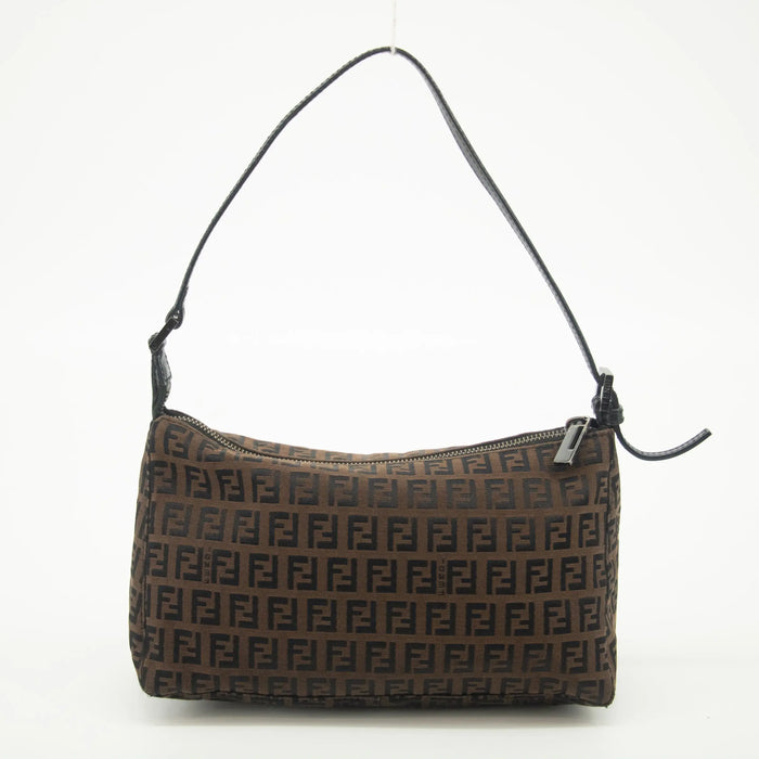 Fendi Zucca Brown Pochette Accessories Shoulder Bag #2473 by Bolt Boutique