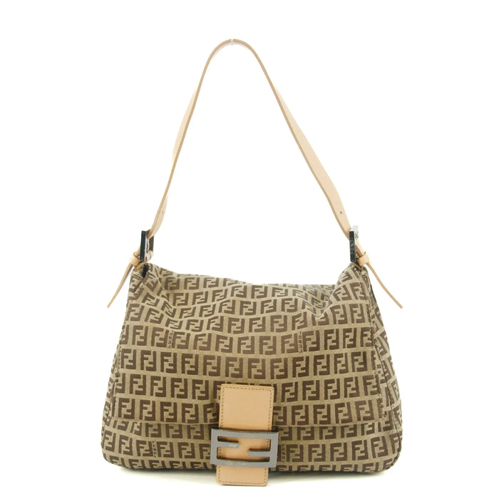 Fendi Zucchino Canvas Beige Shoulder Bag #9235 by Bolt Boutique