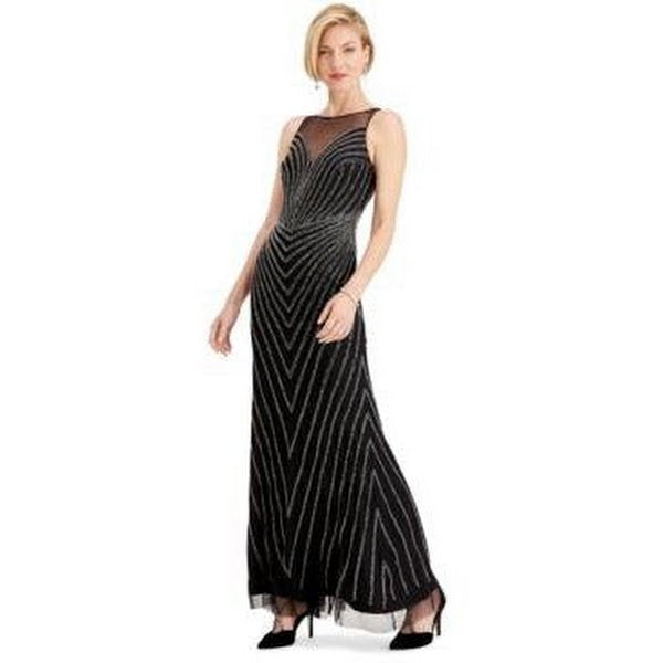 Adrianna Papell Beaded Illusion Mermaid Gown, Size 14 by Vanessa Jane