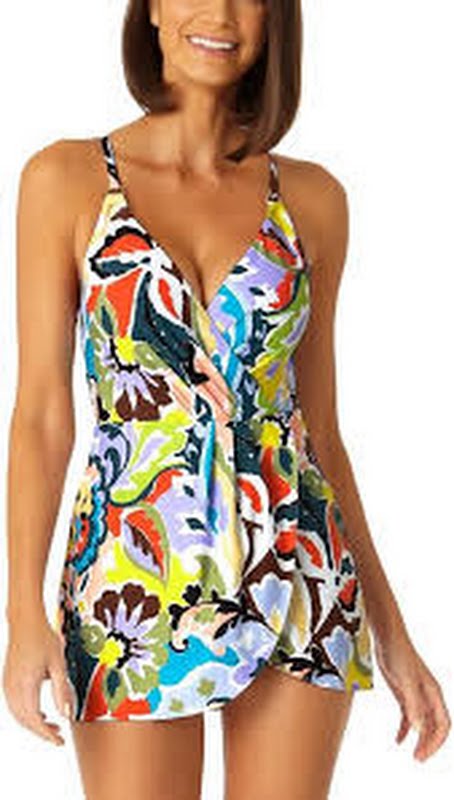 Anne Cole Plus Size Kashmir Paisley Surplice One Piece Swimwear, Size 22w by Vanessa Jane