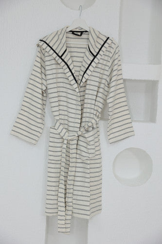 Cotton Black & White Bathrobe by NoaPure.com
