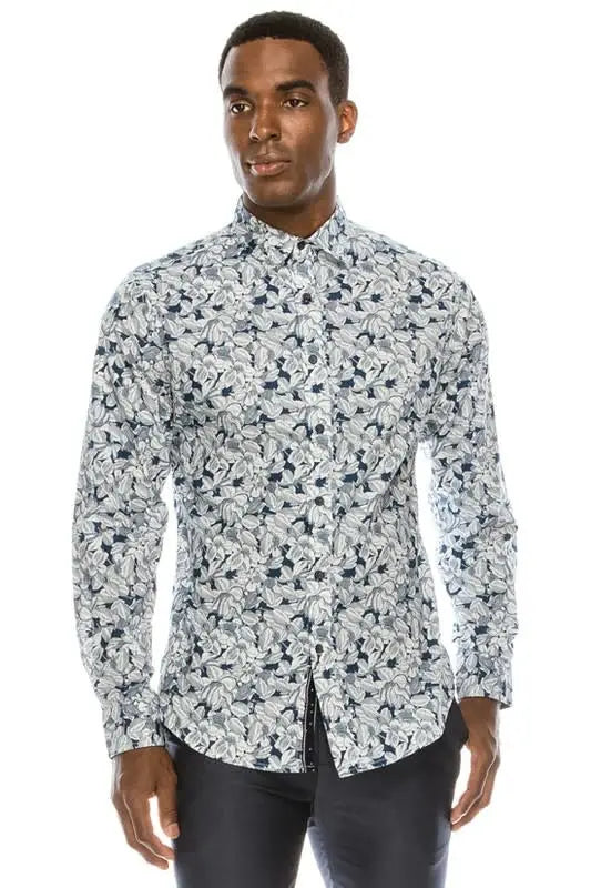 Floral Button Down Dress Shirt by Boutique 23