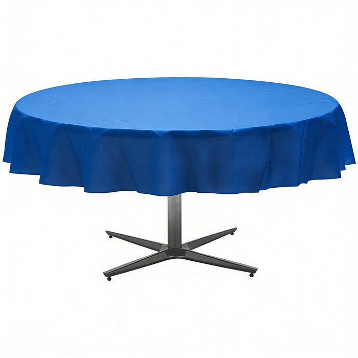 Round 84" Banquet Plastic Table Cover Heavy Duty Party Decor Royal Blue by Vanessa Jane