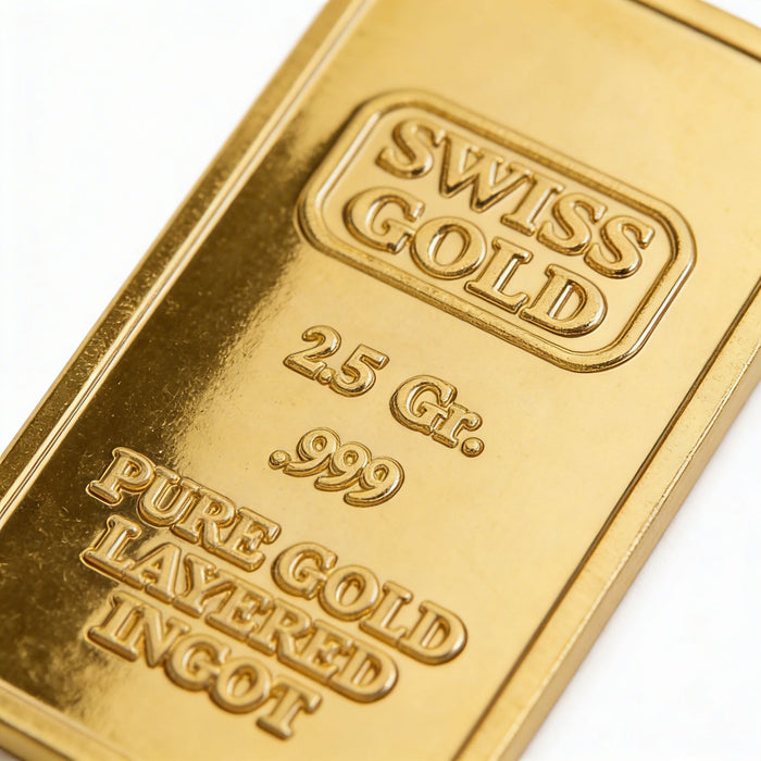American Novelty Coin Treasures2.5 Gram Brass Swiss Ingot Tribute Layered in 24K by Vanessa Jane