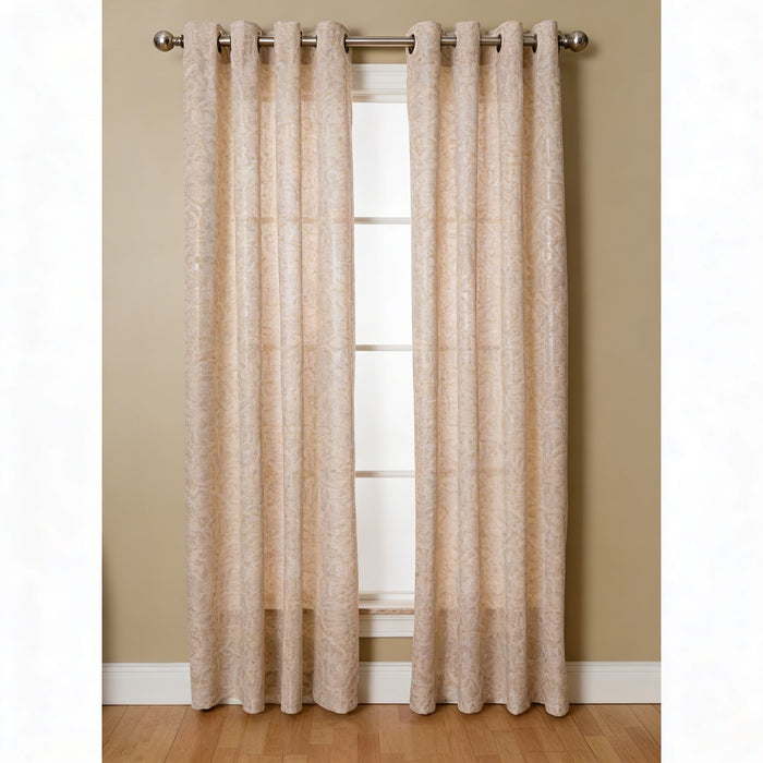 Miller Curtains Home Kailey Botanical Grommet Single Curtain Panel,95 Panel/Gold by Vanessa Jane
